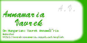 annamaria vavrek business card